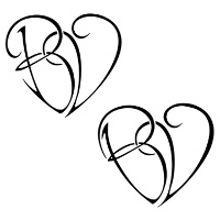 B+V heart tattoo