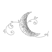 Delicate moon tattoo