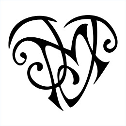 M+J+M heart tattoo