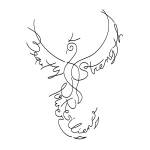 Word phoenix tattoo: Rebirth