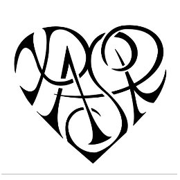 P+A+S+R heart tattoo