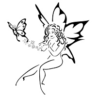 Fairy with butterfly tattoo photo