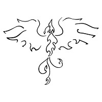 Stylized phoenix tattoo