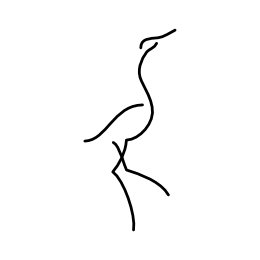 minimalistic crane tattoo