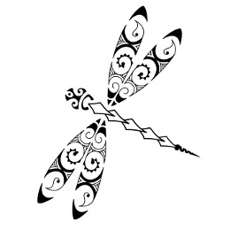 Maori style dragonfly tattoo