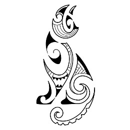 Maori style cat tattoo