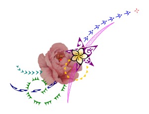 Feminine Polynesian mixed tattoo for the
forearm