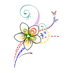 Feminine Polynesian small frangipani
tattoo