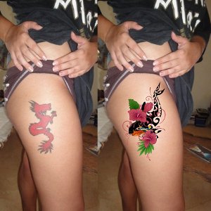 Dragon coverup tattoo look