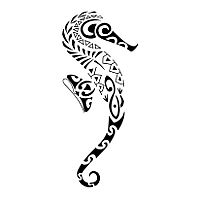 Polynesian seahorse tattoo