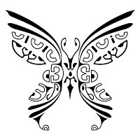 Marquesan butterfly tattoo photo