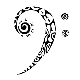 Bass clef tattoo photo