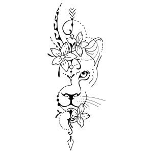 Lioness and arrow tattoo photo