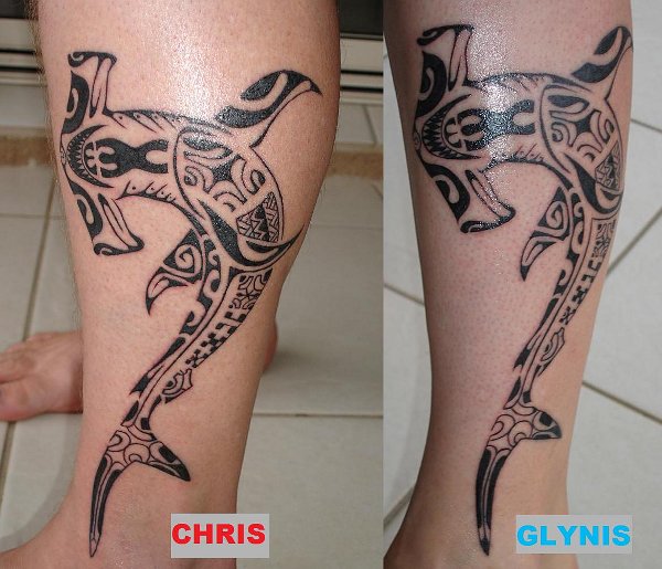 Chris & Glynis - Hammerheads tattoo