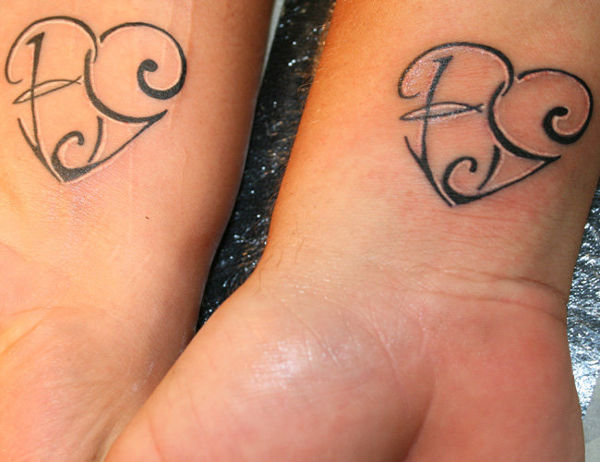 Gloria - B+G heart tattoo photo