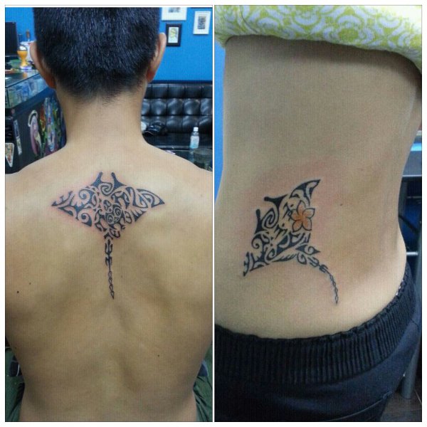 Ivy - Mantas pair tattoo