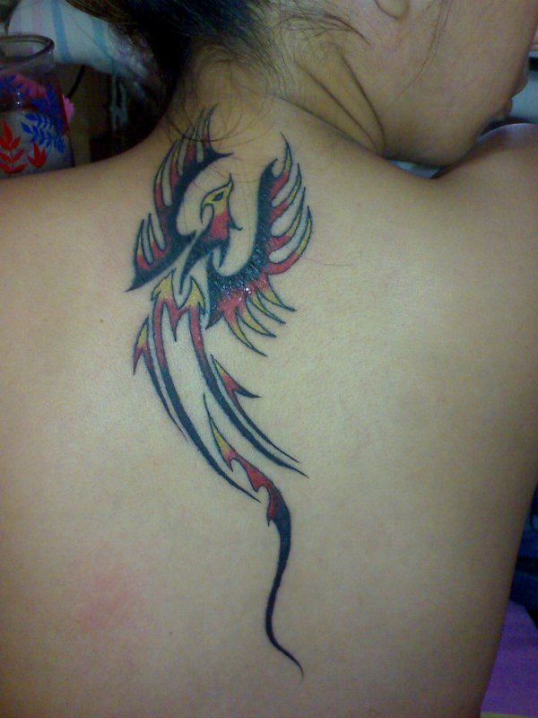 Jo Anne - Phoenix rising above tattoo