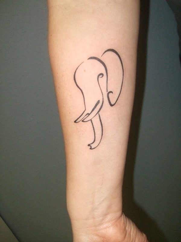 Petra - J elephant tattoo