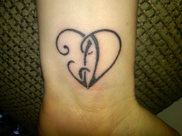 Shawna - J+D heart tattoo