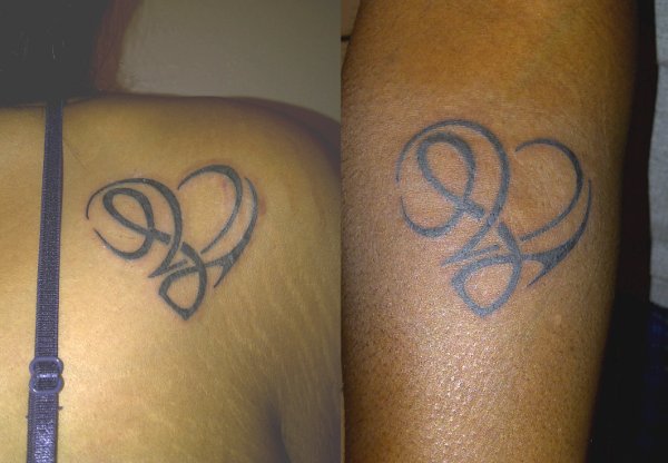 Vena & Luciana - LV heart tattoo photo